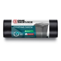 ONE service Пакеты для мусора LD 90*125 см 240л/5шт черные (20шт/ящ)